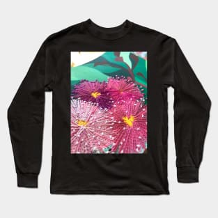 Pink Gum Flowers by Leah Gay Long Sleeve T-Shirt